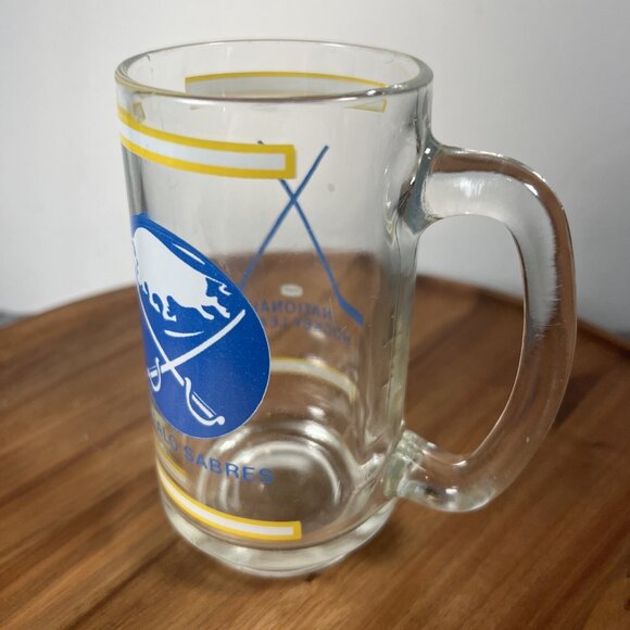 1980s Buffalo Sabres Beer Stein Original Logo National Hockey League Glass Mug - Picture 2 of 13